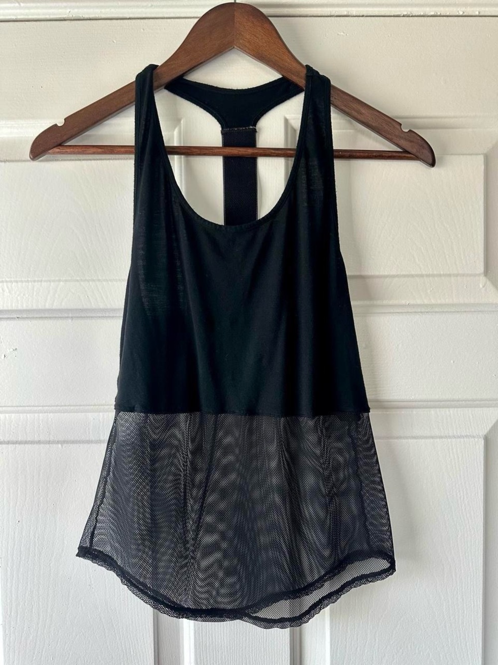 Bloch Black Mesh Hem Logo Elastic Back Activewear Tank Top Size Small